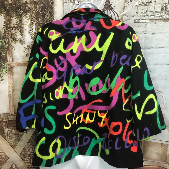 Vintage Berek Jacket Women's small Colorful Abstract Retro Graffiti Art core - Picture 9 of 12